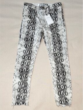Zara Premium Denim High Waist Snake Print Skinny Jeans US 6 NWT